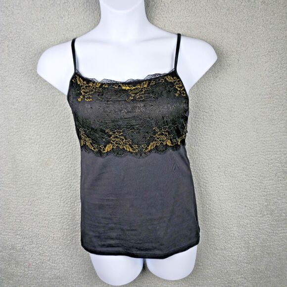 Modern Movement Tank Cami Camisole Blouse Womens XL Black Gold Whimsigoth Sexy - Picture 1 of 11